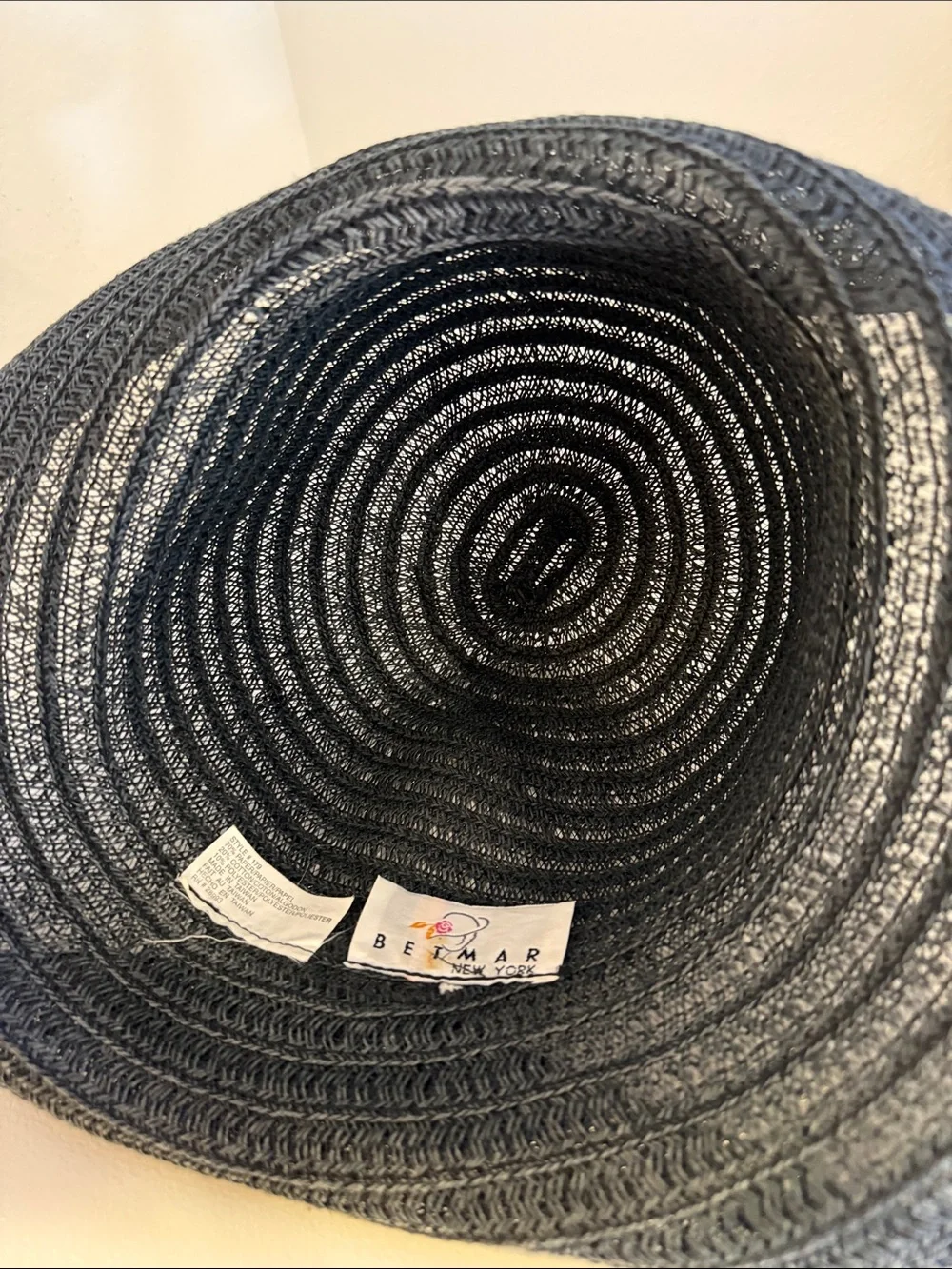 betmar Black Woven Sun Hat with Brim